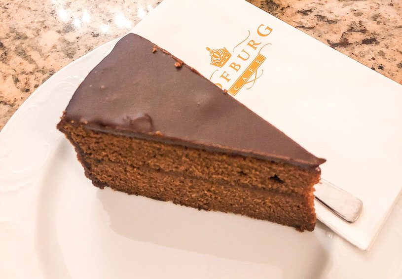 Chocolate apricot cake from Vienna's Cafe Hofburg.