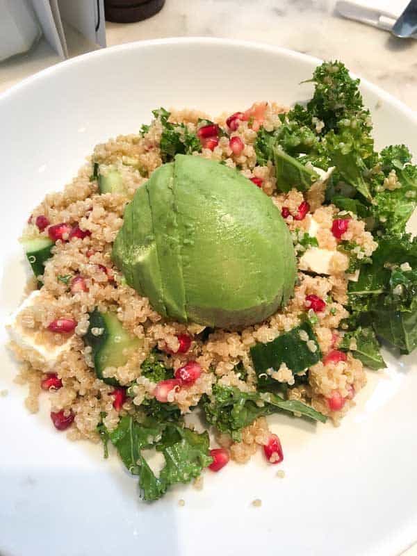 quinoa salad with cranberry and avocado
