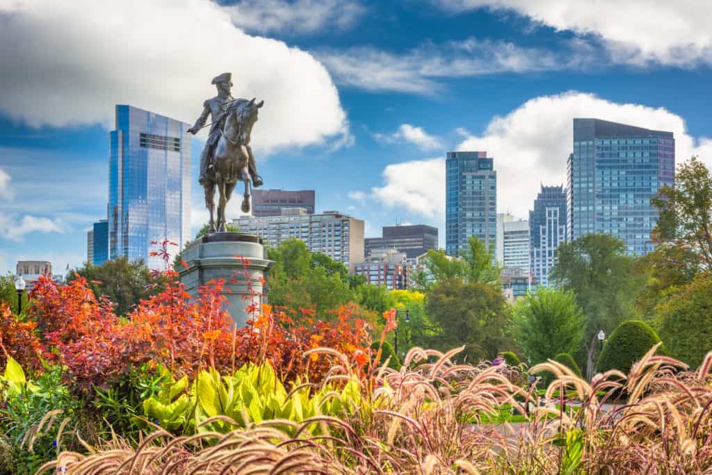 historic statue in the boston commons