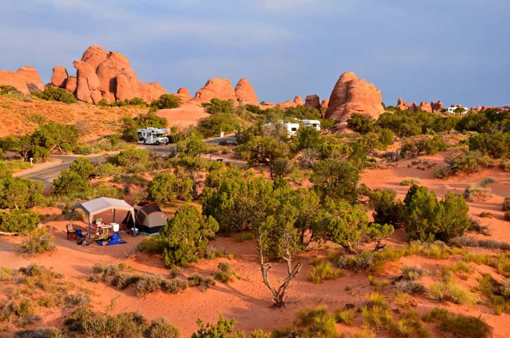 Campsites in the desert.