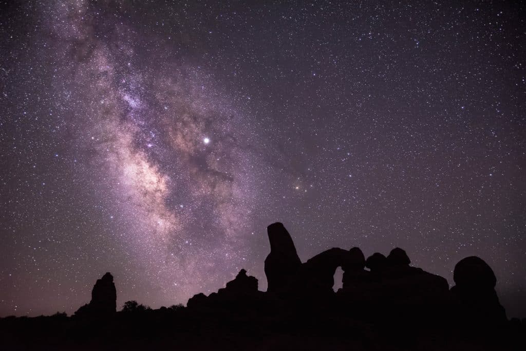 Rocks under a starry sky.