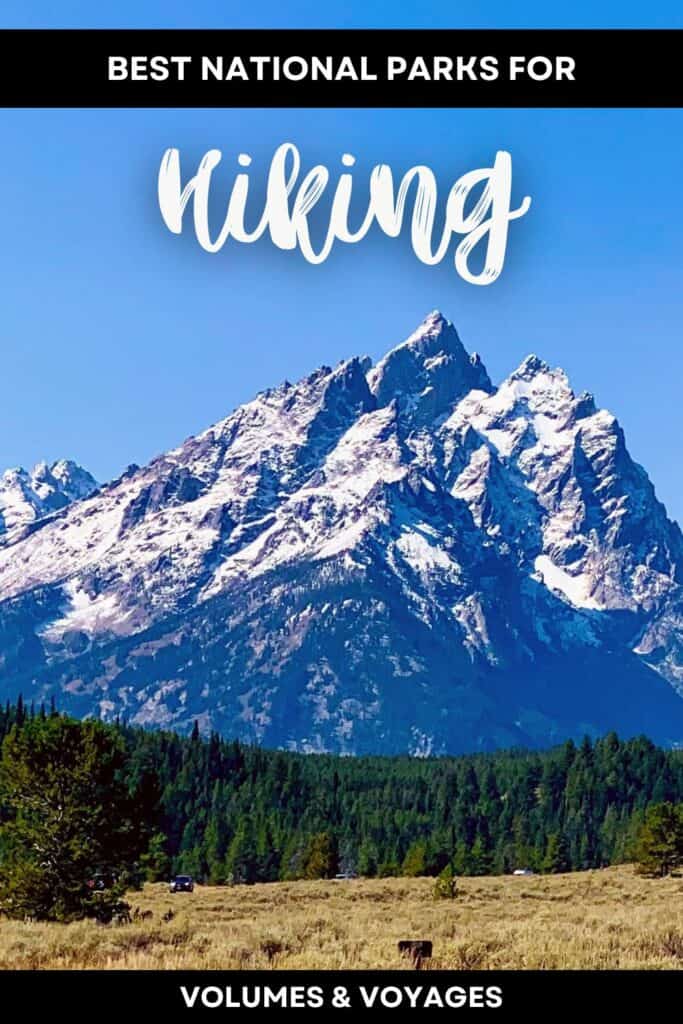 Pinterest image that says best national parks for hiking.