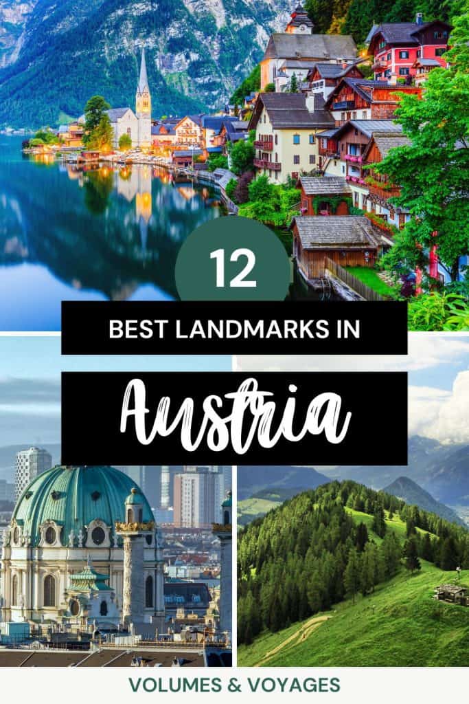 Pinterest social image that says 12 best landmarks in Austria.