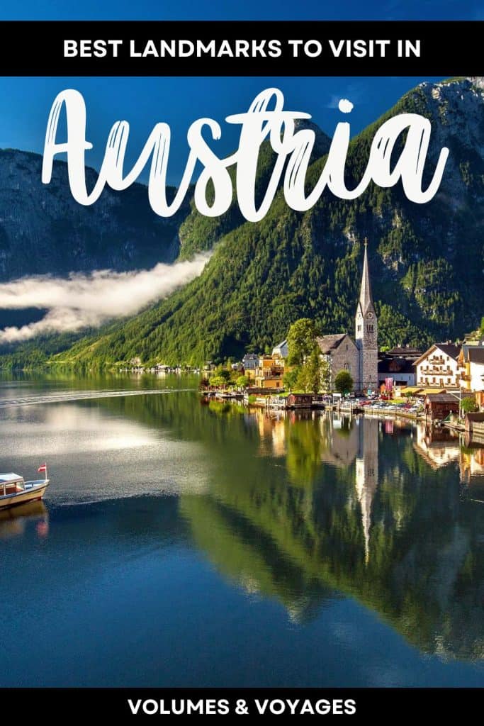 Pinterest social image that says best landmarks to visit in Austria.