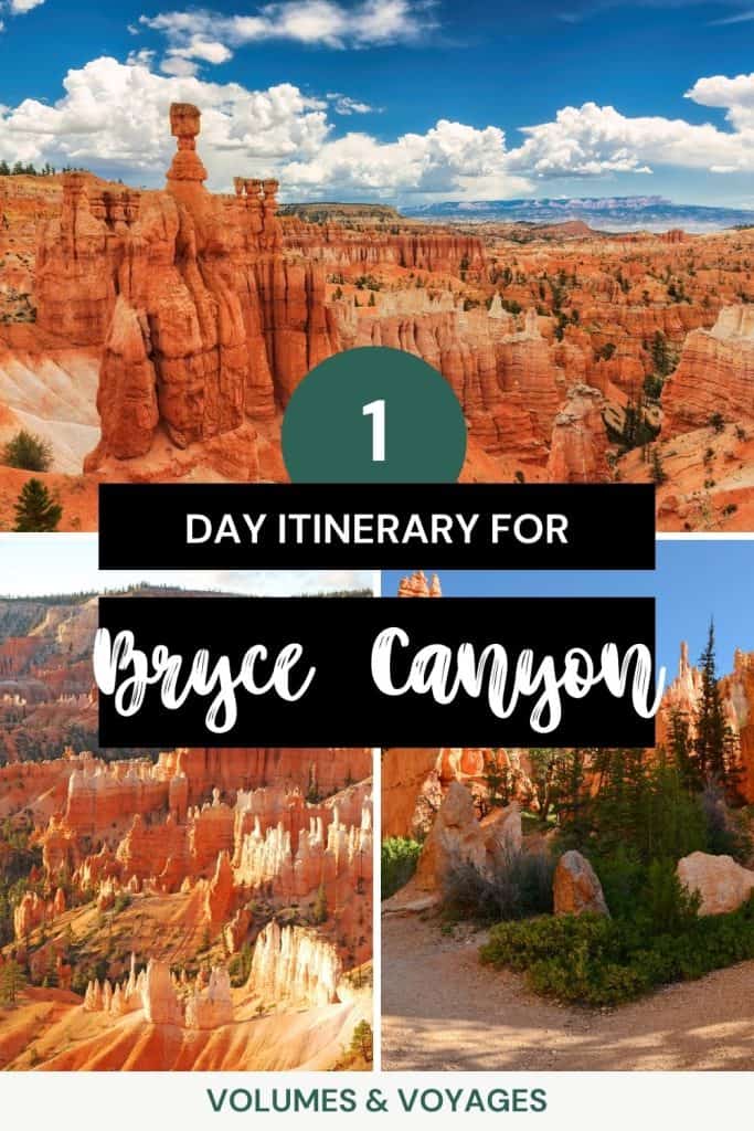 Pinterest image that says 1 day itinerary for bryce canyon.
