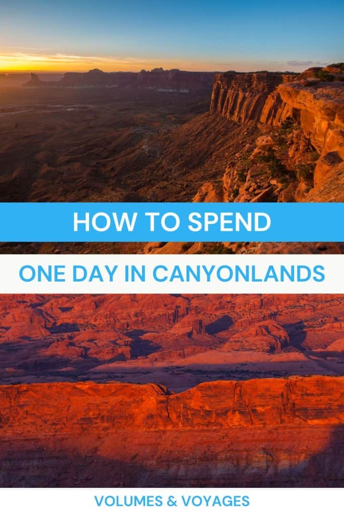 Pinterest social image that says "How to spend on day in Canyonlands". 